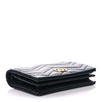 Gucci Calfskin Matelasse GG Marmont Card Case Wallet Black 4 of 13