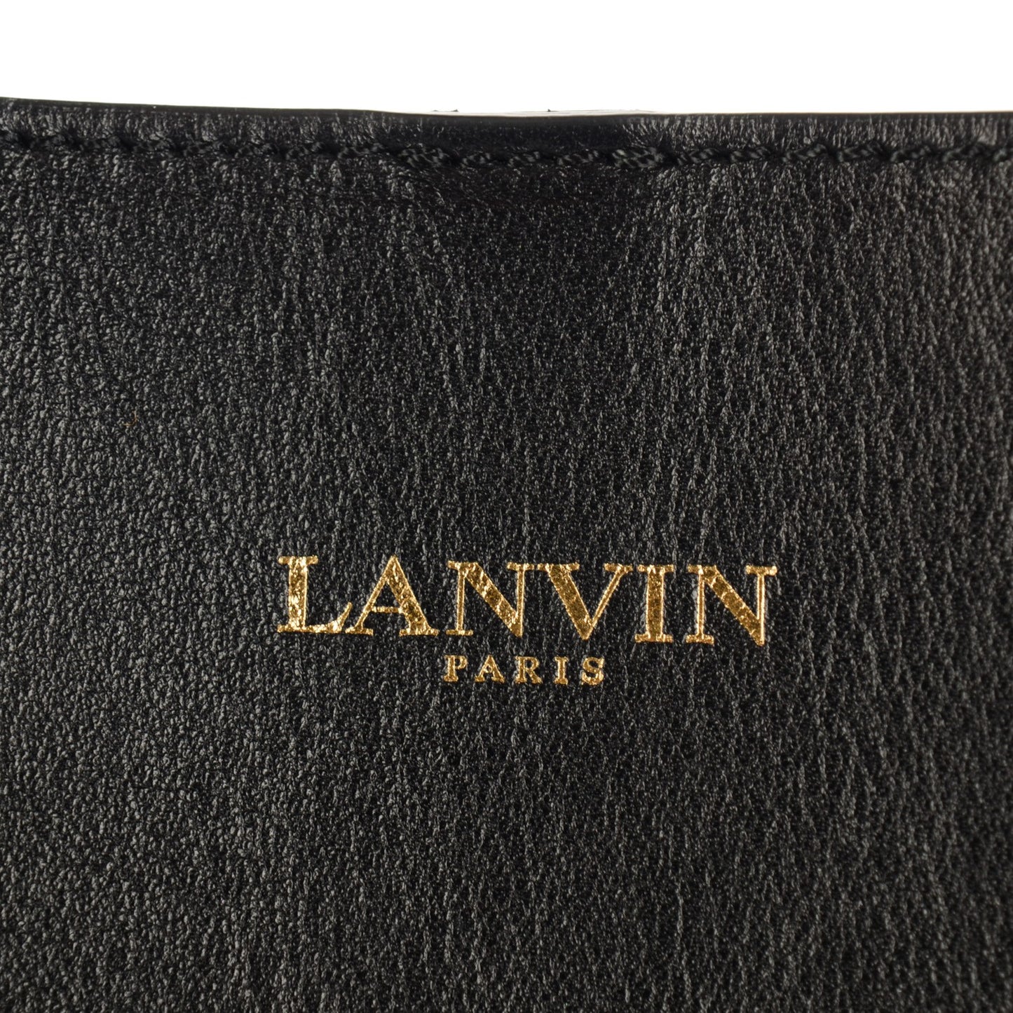 LANVIN Smooth Calfskin Small Fringe Shopper Tote Black