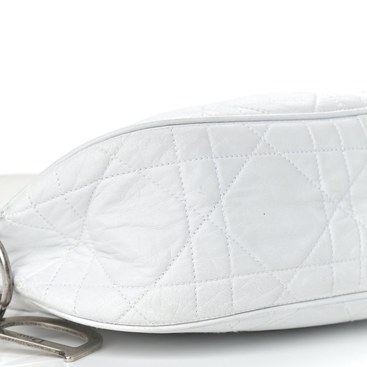 Lambskin Cannage Small Hobo White