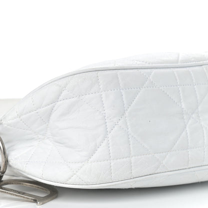 Christian Dior Lambskin Cannage Small Hobo White 9 of 18