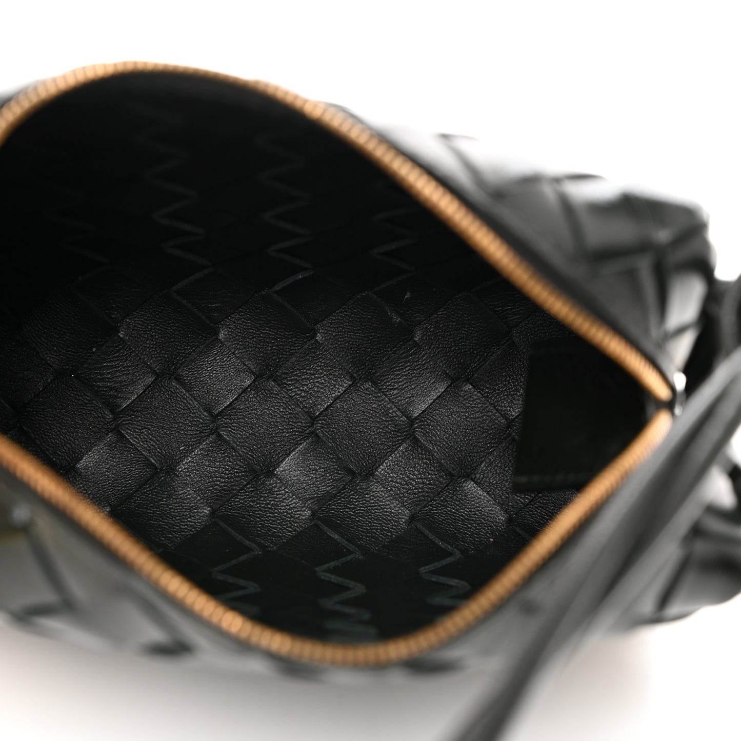 Polished Patent Intrecciato Knot Small Loop Camera Bag Raintree