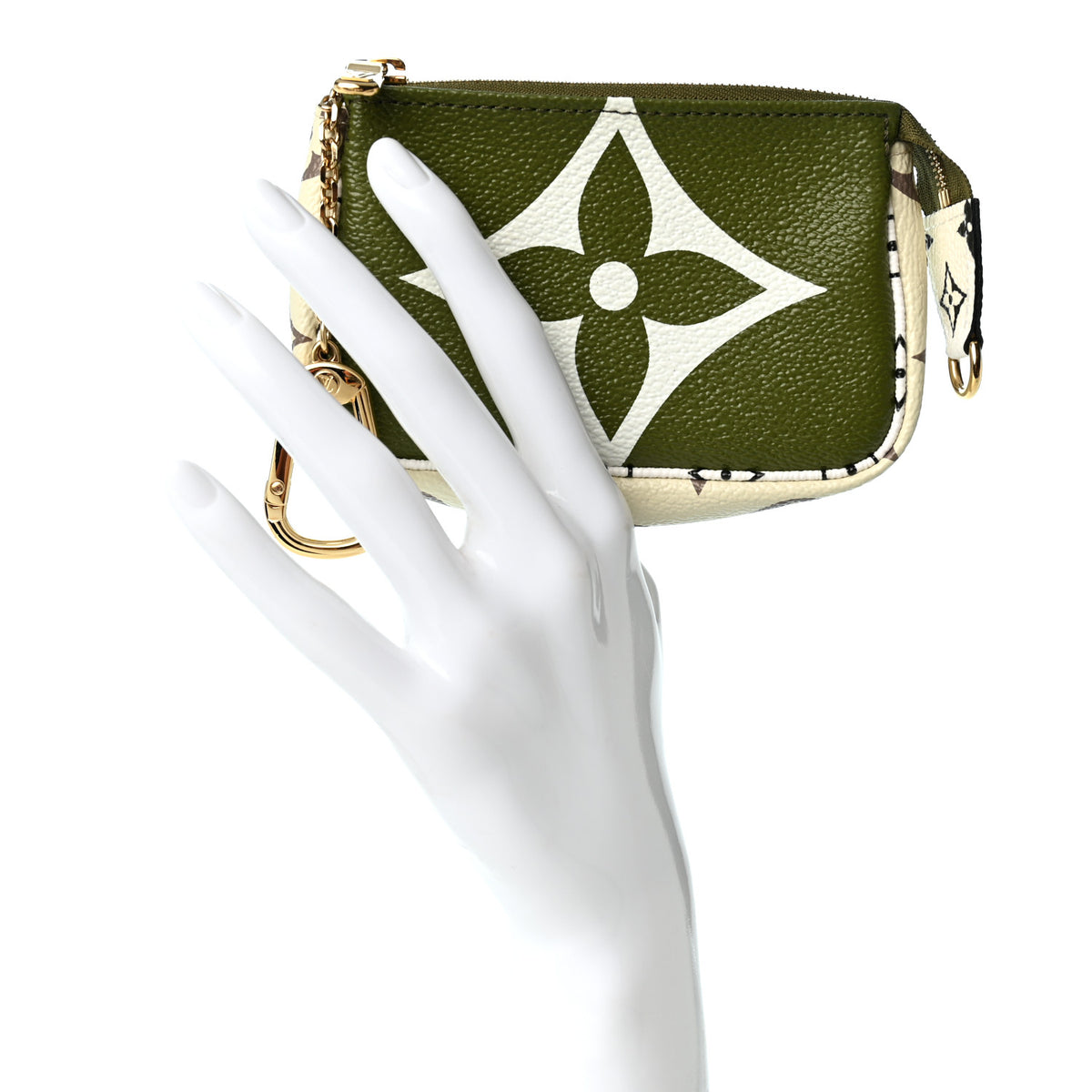 Monogram Giant Micro Pochette Accessories Kaki White