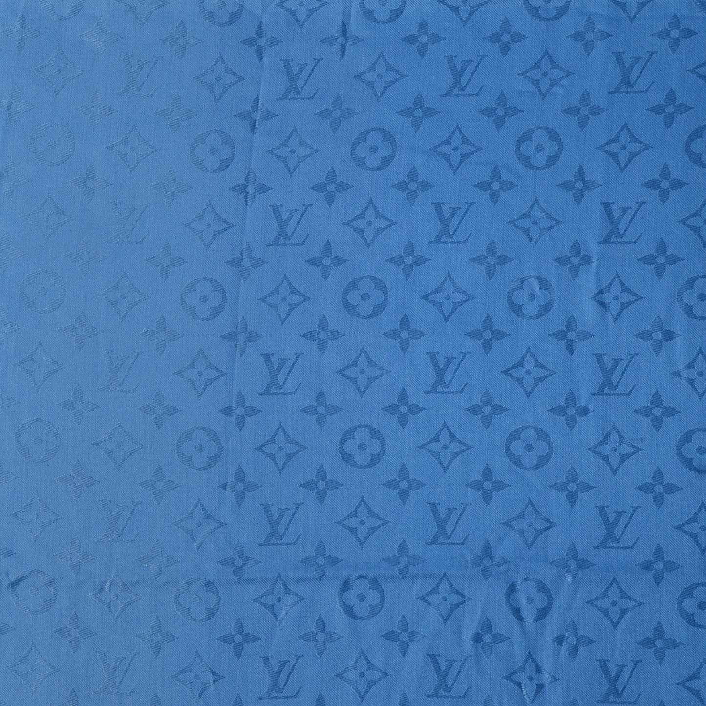 Wool Silk Monogram Shawl Bleuet