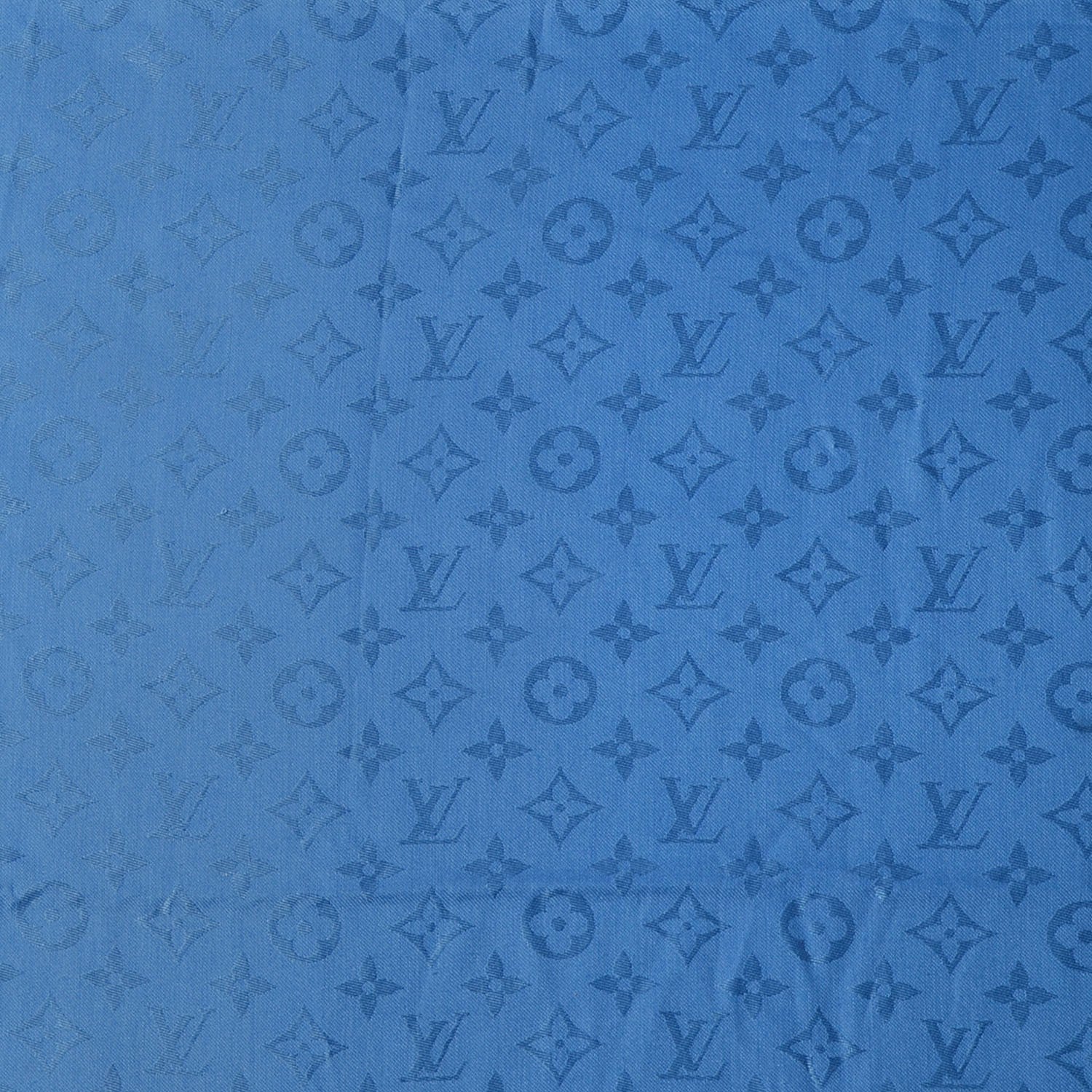 Louis Vuitton Wool Silk Monogram Shawl Bleuet 1 of 5