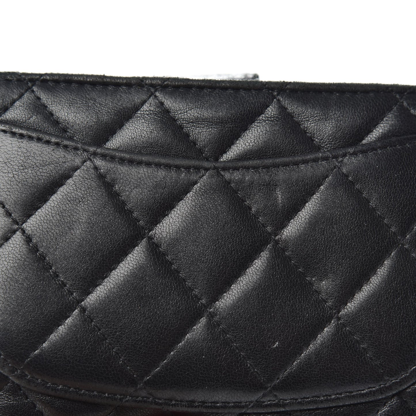 Lambskin Quilted Zipped Pocket Wallet Black