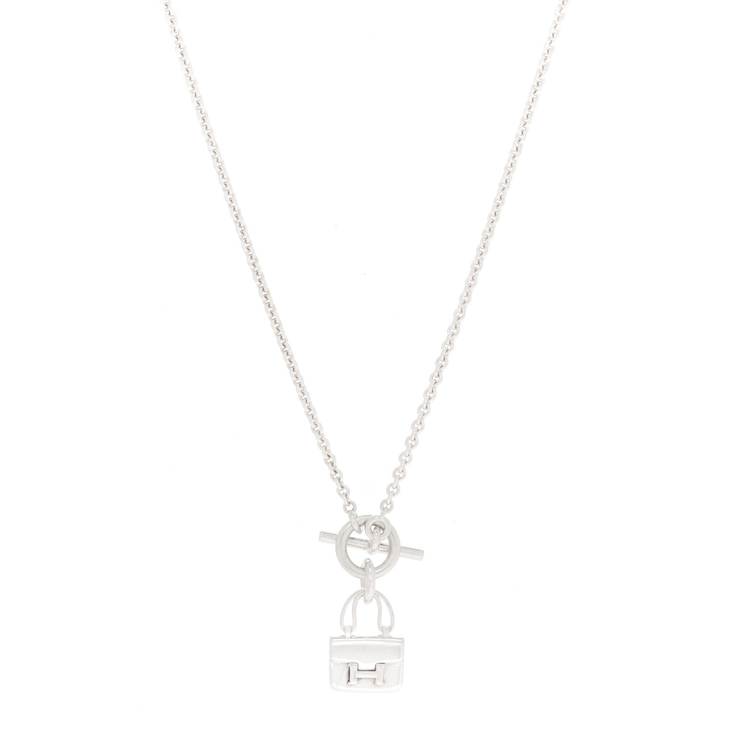 Hermes Sterling Silver Constance Amulettes Pendant Necklace 1 of 5