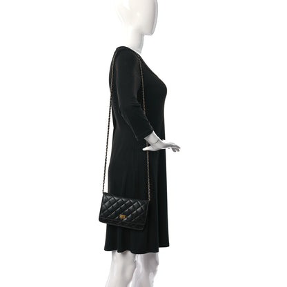 Chanel Lambskin Quilted Reissue Wallet On Chain WOC Black 2 of 8