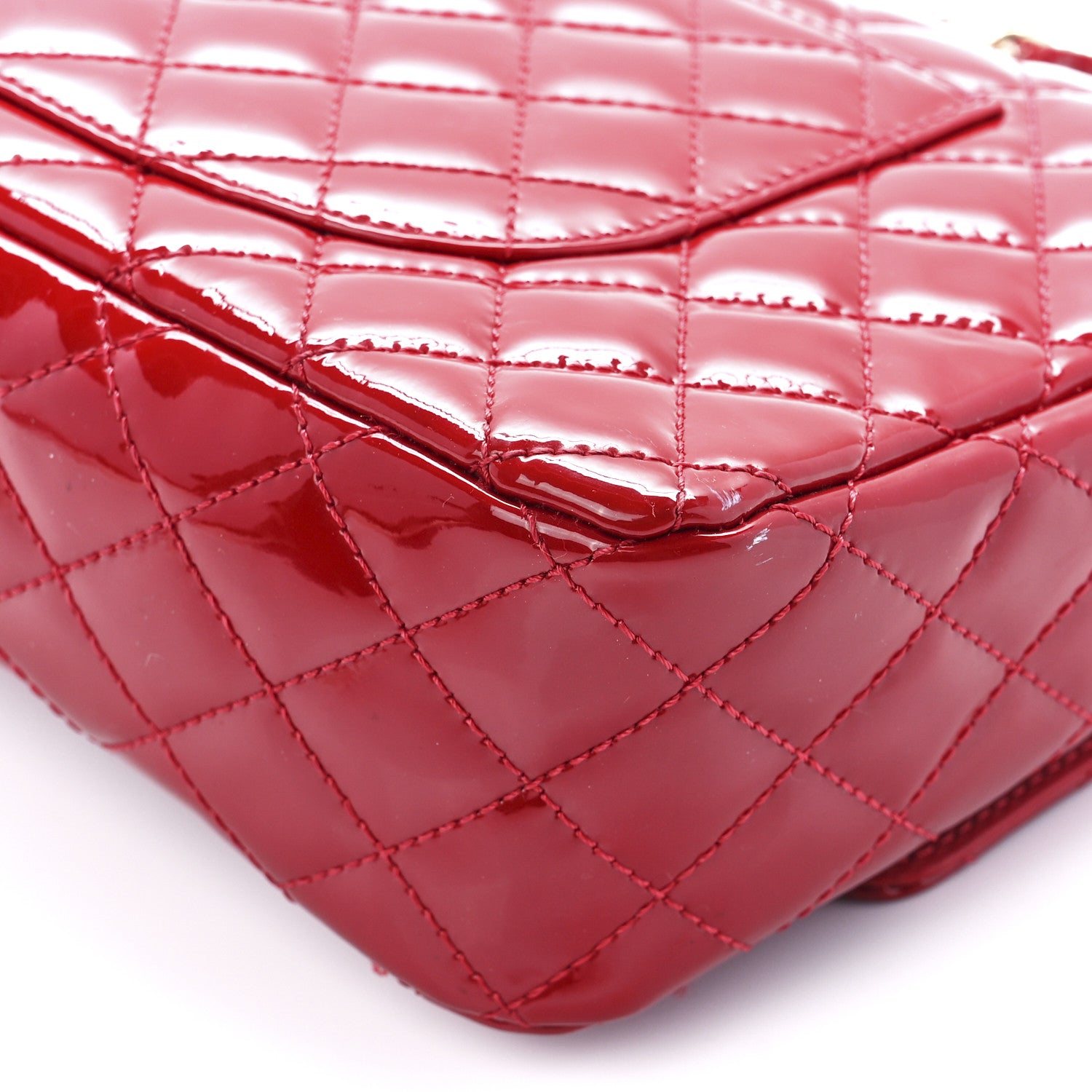 Chanel Patent Calfskin Quilted Valentine Charms Medium Single Flap Red 11 of 11