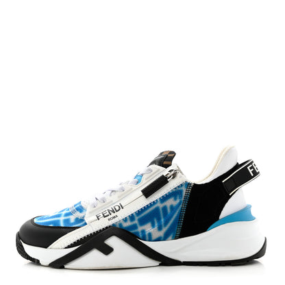 Fendi X SARAH COLEMAN Nylon Suede Lycra FF Vertigo Fendi Flow Low Top Sneakers 38.5 Transparent Cyber Blue 1 of 9