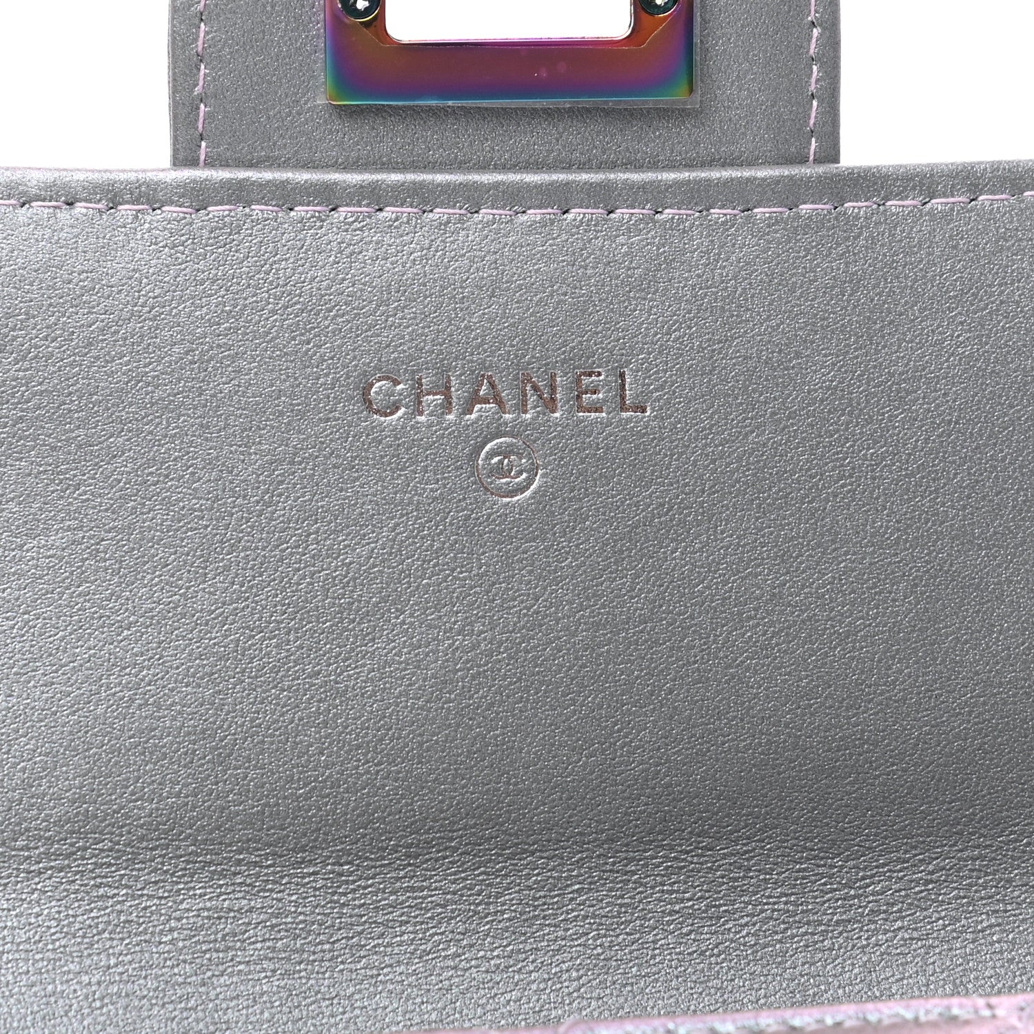 Chanel Iridescent Lambskin Quilted Reissue Large Gusset Flap Wallet Light Purple 5 of 8