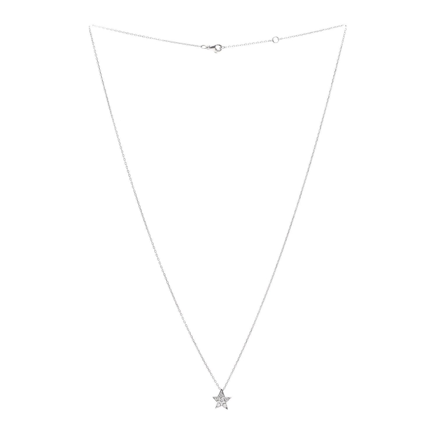 18K White Gold Diamond Small Comete Geode Pendant Necklace