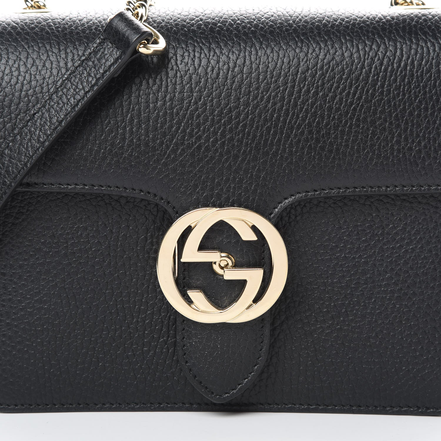 Gucci Dollar Calfskin Small Interlocking G Shoulder Bag Black 8 of 11