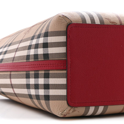 Burberry Haymarket Check Medium Reversible Tote Poppy Red 30 of 36