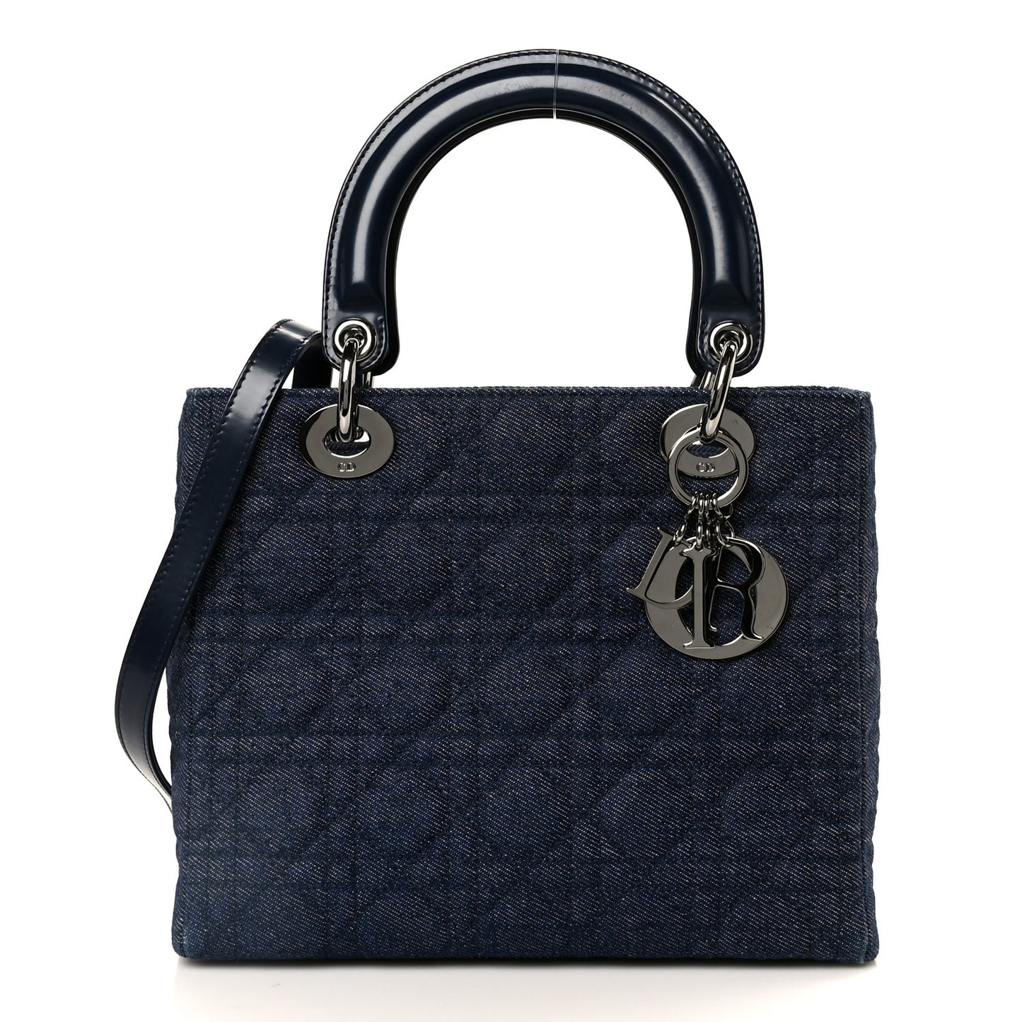 Denim Cannage Medium Lady Dior Blue Black