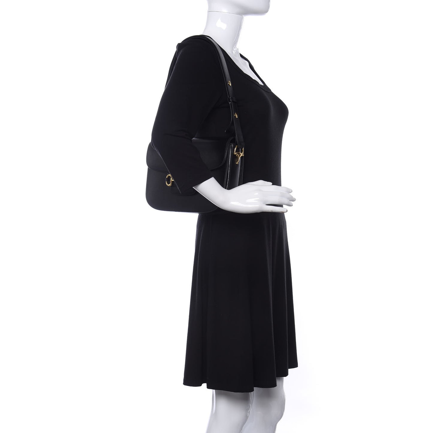 Azalea Calfskin Horsebit 1955 Shoulder Bag Black