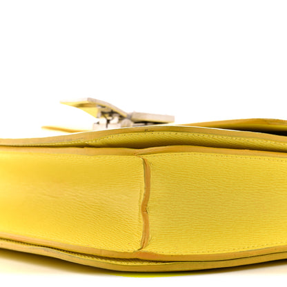 Celine Liege Calfskin Medium Classic Box Flap Bag Fluo Yellow 10 of 15