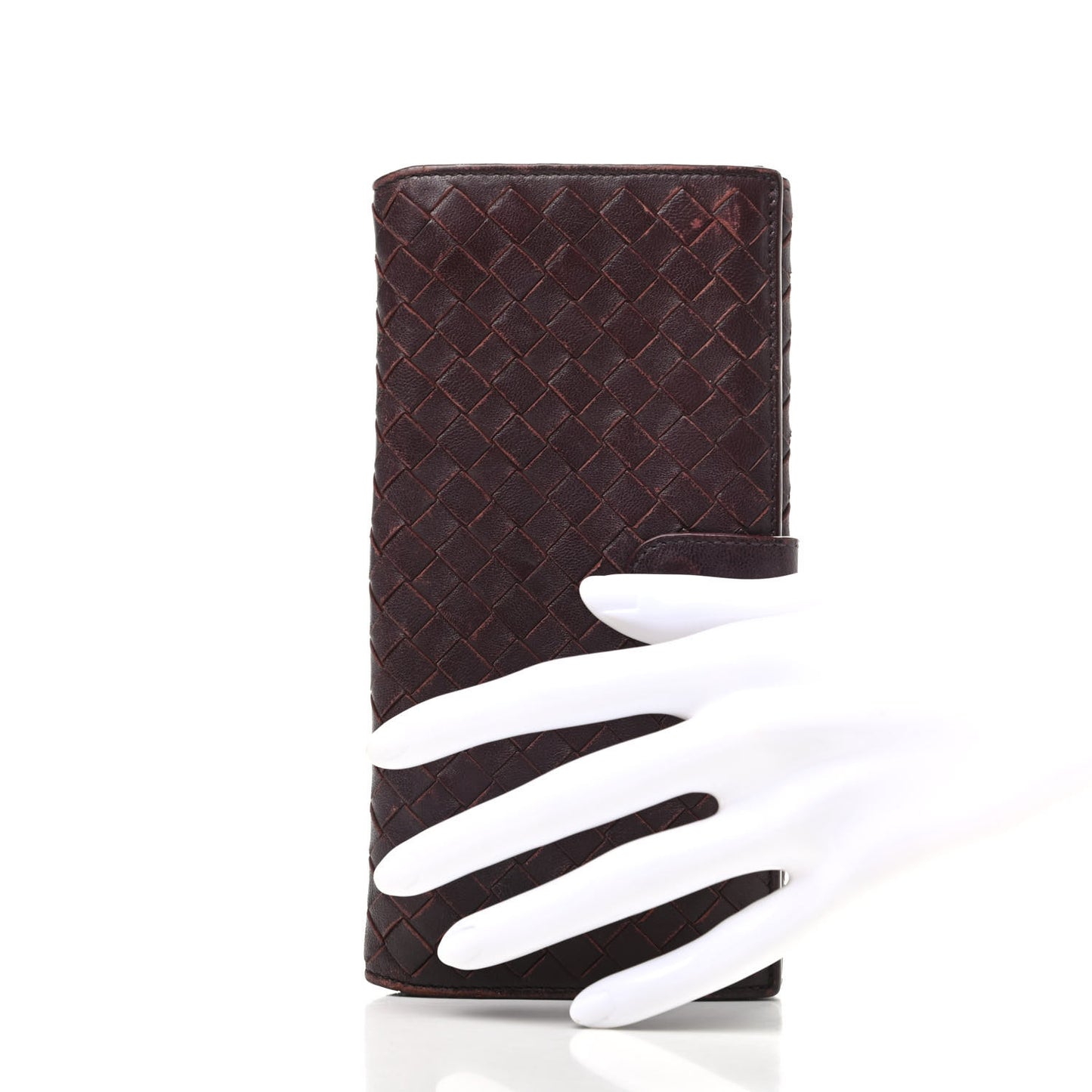 Nappa Intrecciato Continental Snap Wallet Ebano