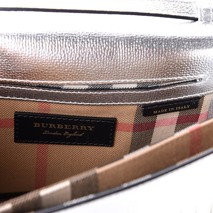 Burberry Metallic Grainy Calfskin Broguing Tassel Small Macken Crossbody Bag Silver 6 of 11