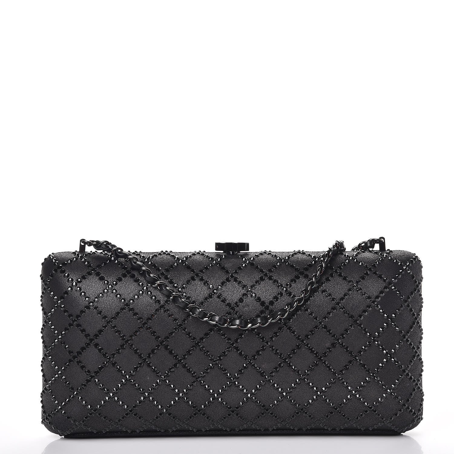 Chanel Iridescent Lambskin Crystal Quilted Clutch Black 1 of 10