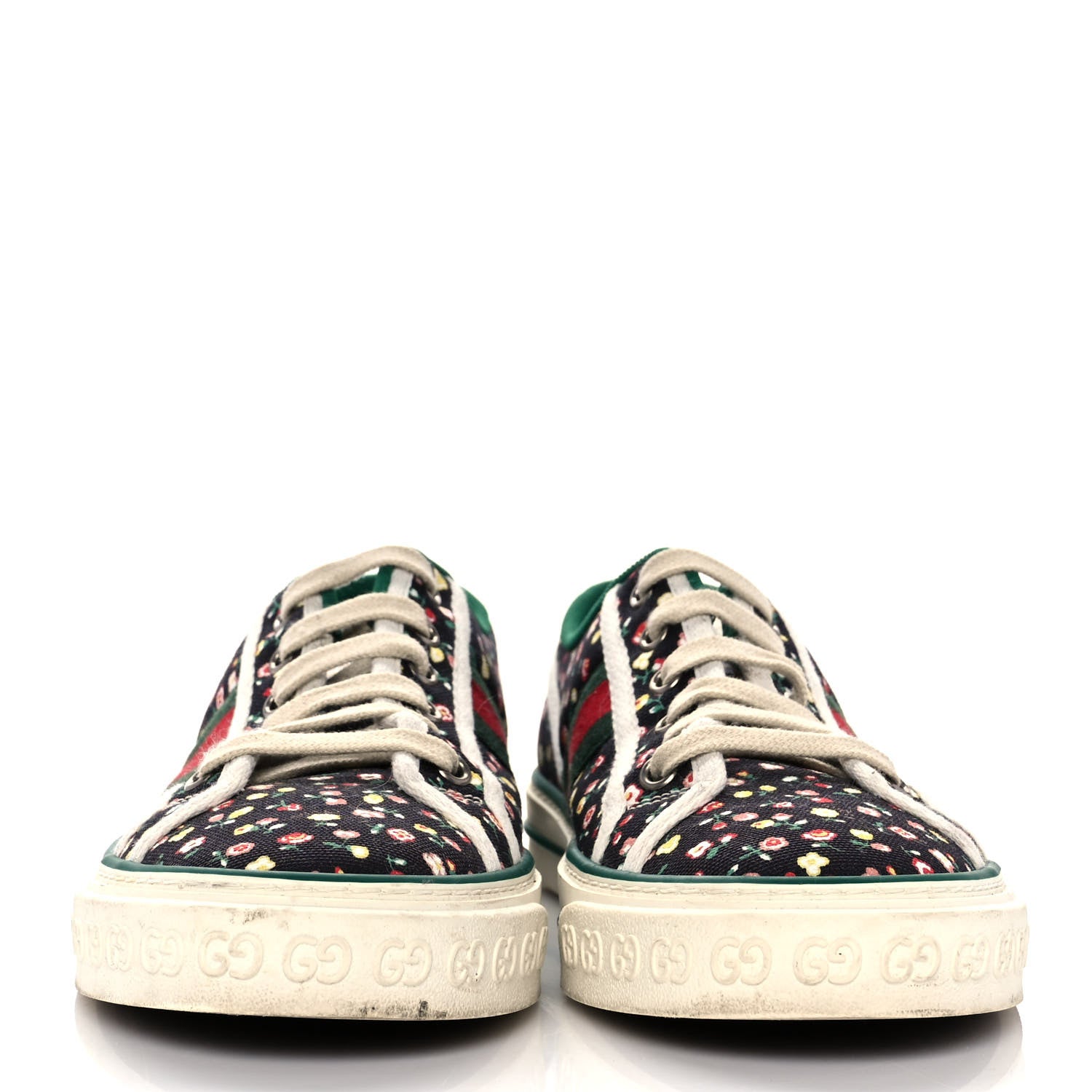 Gucci X LIBERTY OF LONDON Canvas Web Holly Print Womens 1977 Tennis Sneakers 40 Black 2 of 9