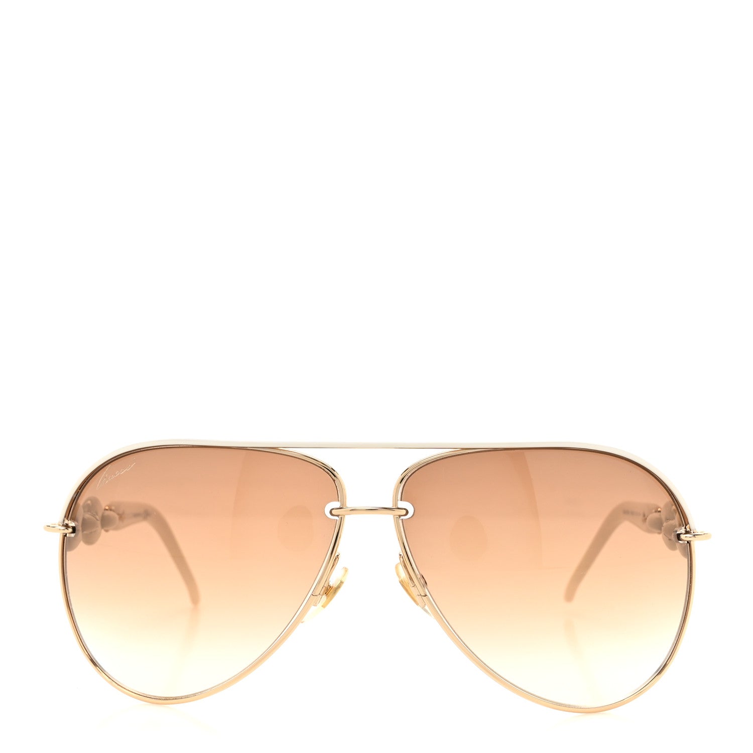 Gucci Marina Chain Aviator Sunglasses GG 4225/S Gold White 2 of 8