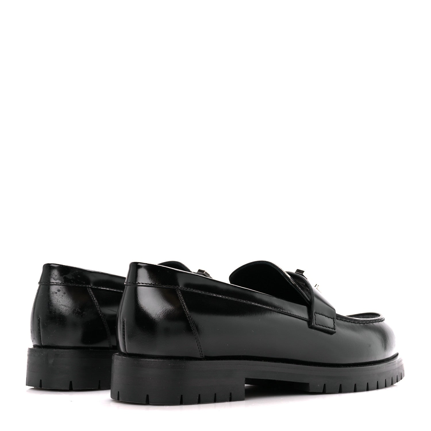 Hermes Calfskin Womens Faubourg Loafers 37 Black 4 of 10