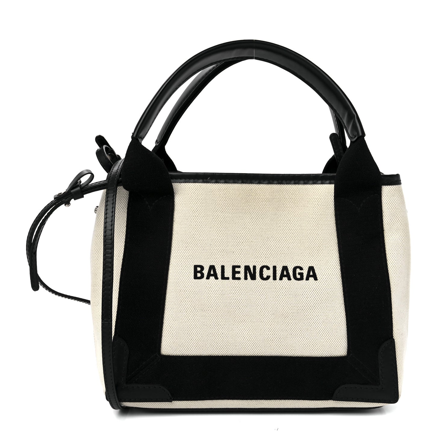 Cotton Canvas Calfskin Navy Cabas XS Natural Black