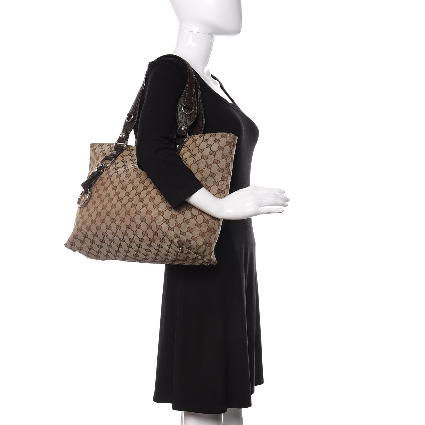 Monogram Medium Icon Bit Tote Dark Brown
