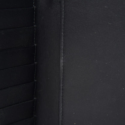 Saint Laurent Calfskin Crocodile Embossed Mens Zip Around Continental Wallet Black 11 of 13