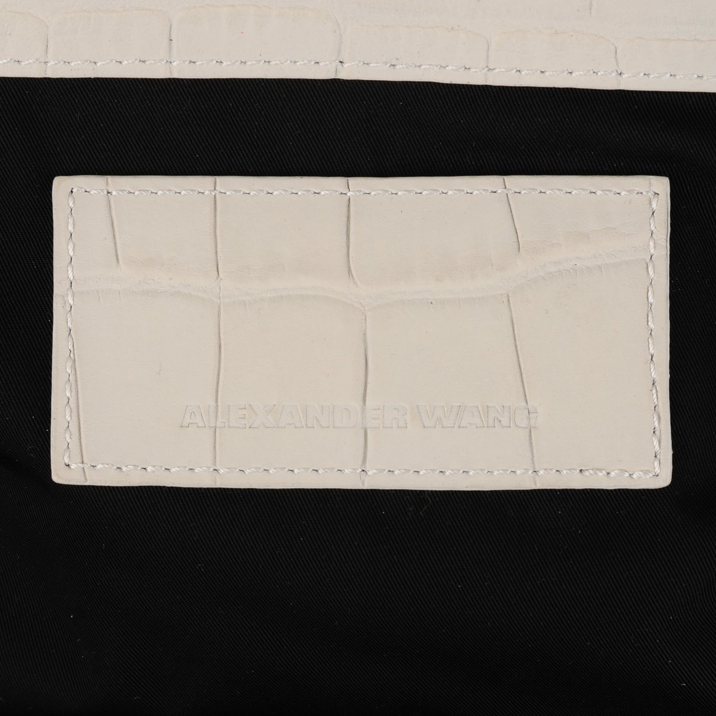 Crocodile Embossed Jamie Chastity Bag White