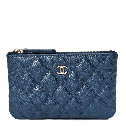 Chanel Caviar Quilted Small Cosmetic Case Dark Blue 1 of 12