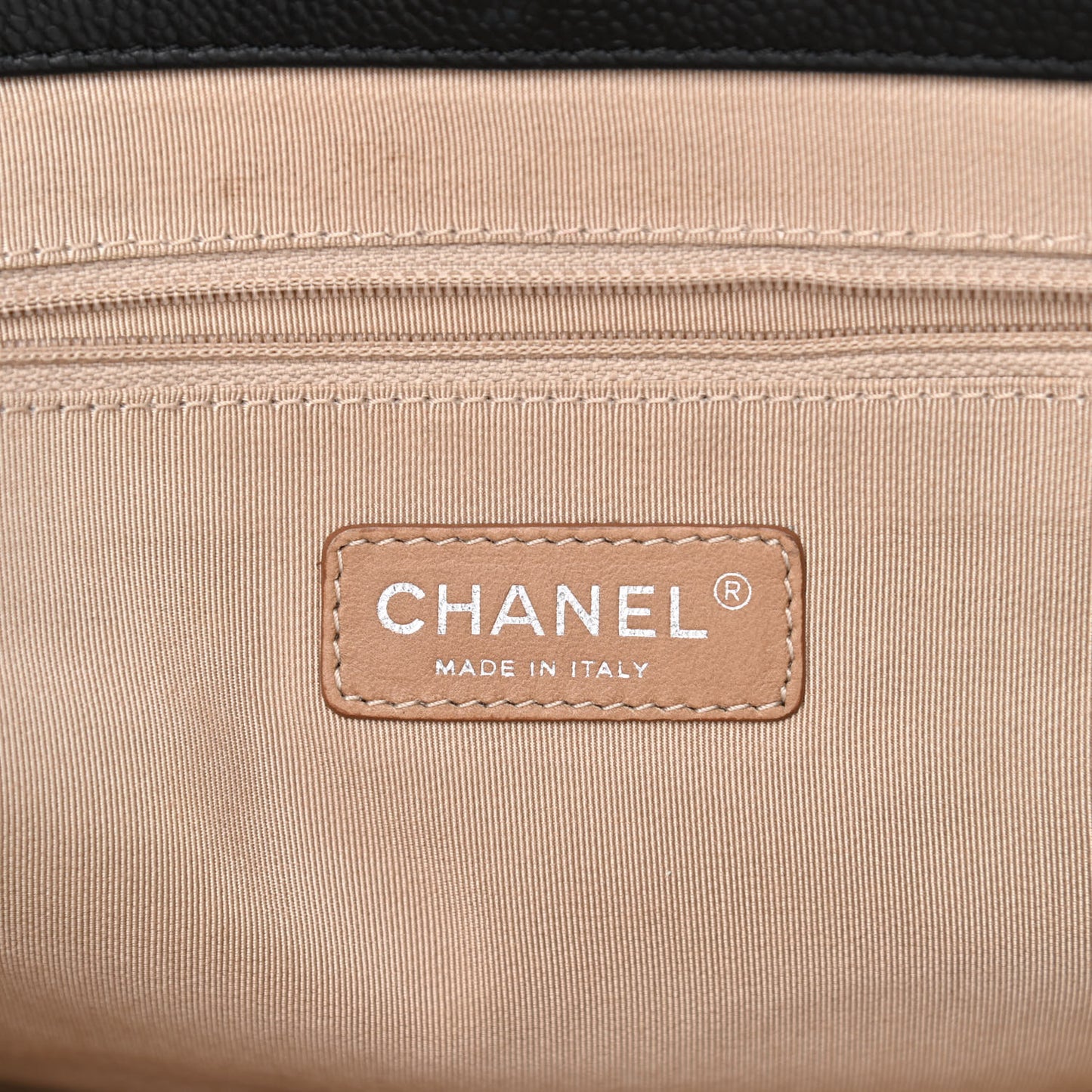 Caviar Quilted Expandable Zip Shoulder Bag Black