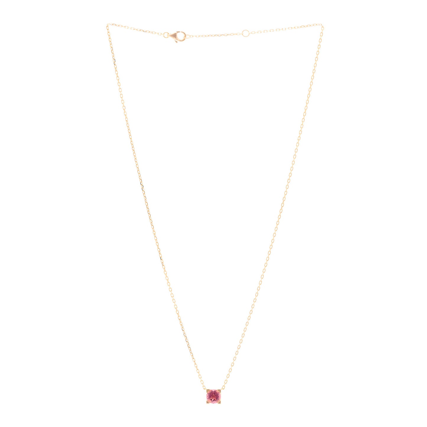 18K Pink Gold Pink Tourmaline C De Cartier Pendant Necklace