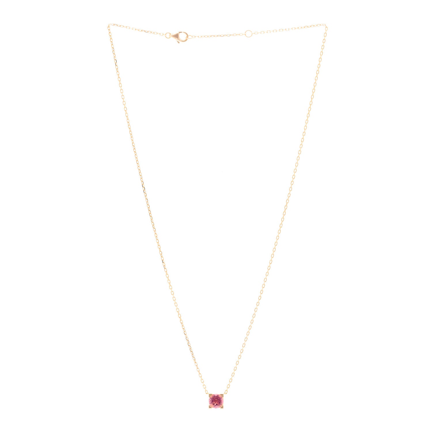 Cartier 18K Pink Gold Pink Tourmaline C De Cartier Pendant Necklace 3 of 5
