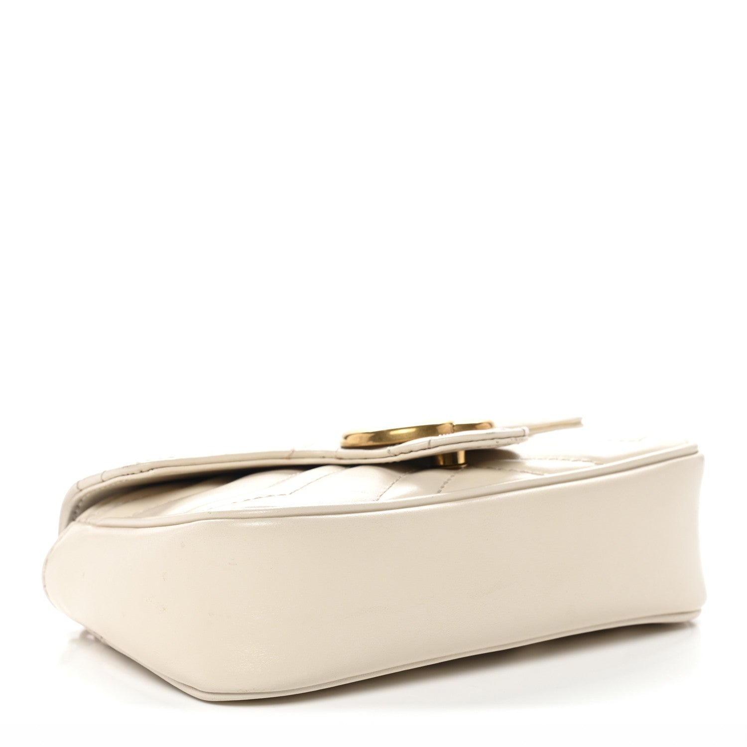 Gucci Calfskin Matelasse Super Mini GG Marmont Shoulder Bag White 4 of 11