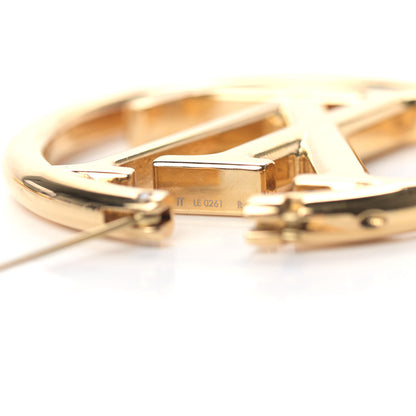 Louis Vuitton Metal Louise Hoop Earrings Gold 4 of 4