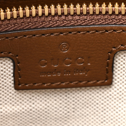 Gucci GG Supreme Monogram Textured Dollar Calfskin Web Small Retro Interlocking G Vertical Tote Bag Beige Ebony Brown Sugar 6 of 10