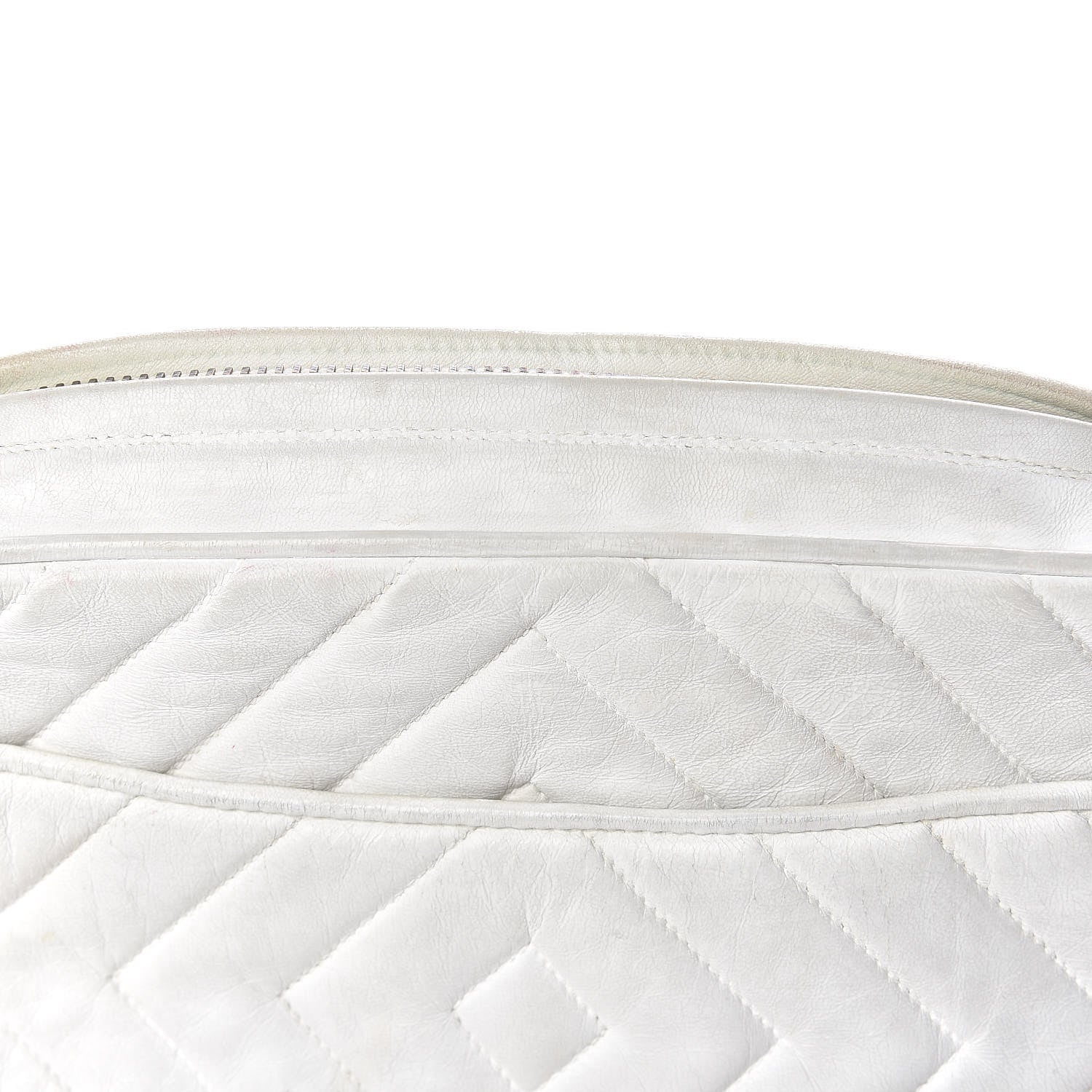 Chanel Lambskin Chevron Quilted Medium Tassel Camera Case White 20 of 21