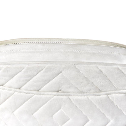 Chanel Lambskin Chevron Quilted Medium Tassel Camera Case White 20 of 21