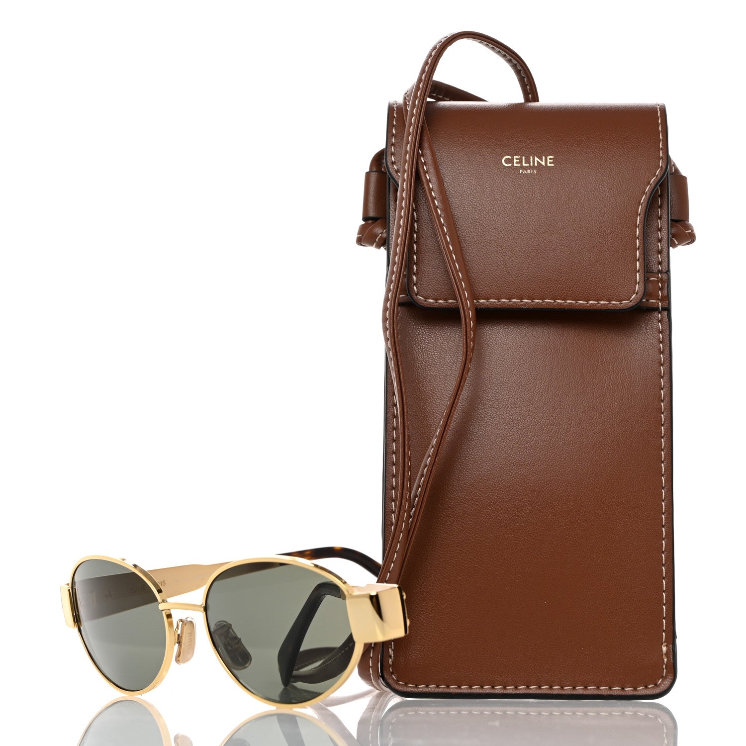 Celine Metal Triomphe 01 Sunglasses CL40235U Gold Green 7 of 7