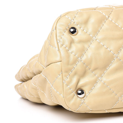 Chanel Calfskin Contrast Stitch Tote Beige 9 of 18