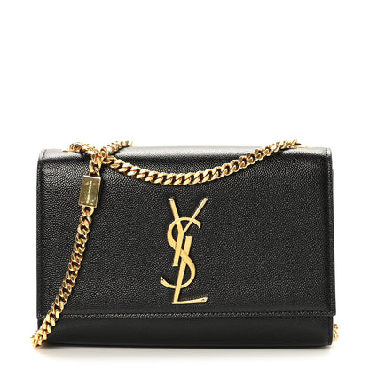 Saint Laurent Grain De Poudre Small Monogram Kate Satchel Black 1 of 9