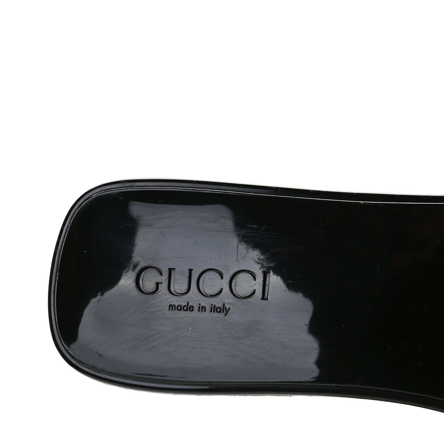 Rubber Gucci Logo Womens Platform 20/60mm Slide Sandals 41 Black