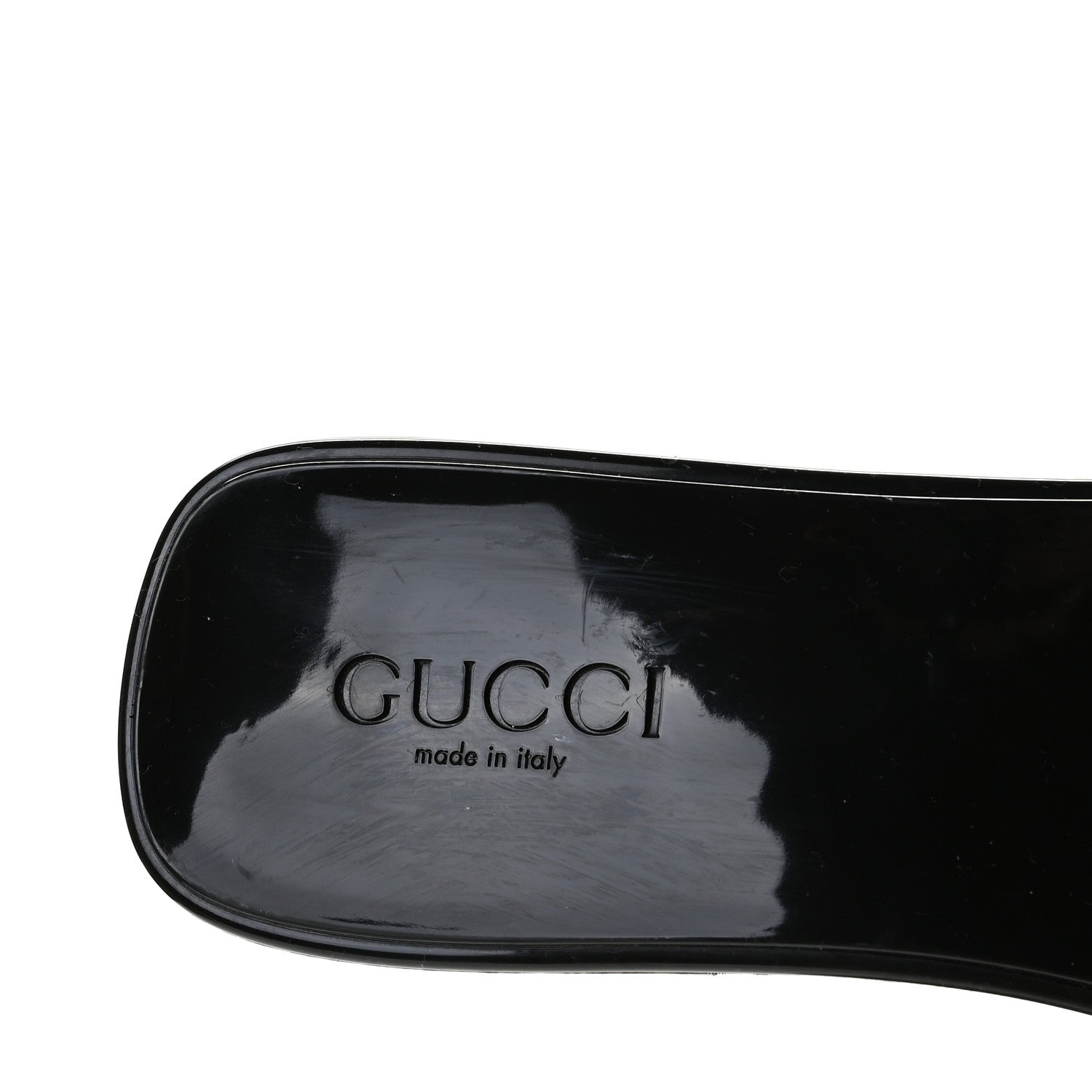 Gucci Rubber Gucci Logo Womens Platform 20/60mm Slide Sandals 41 Black 7 of 12