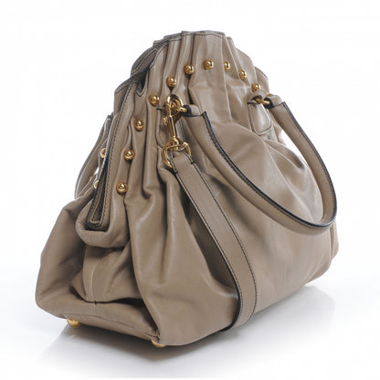 Valentino Garavani Calfskin Vanite Studded Dome Taupe 3 of 9