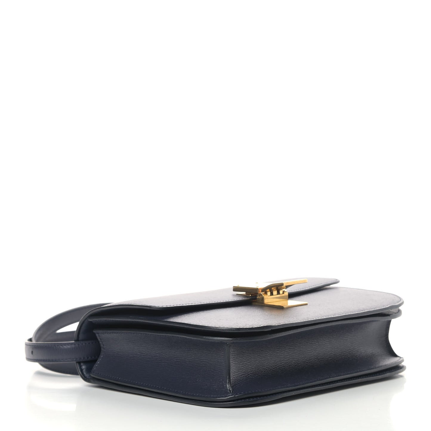 Liege Calfskin Medium Classic Box Flap Bag Dark Blue