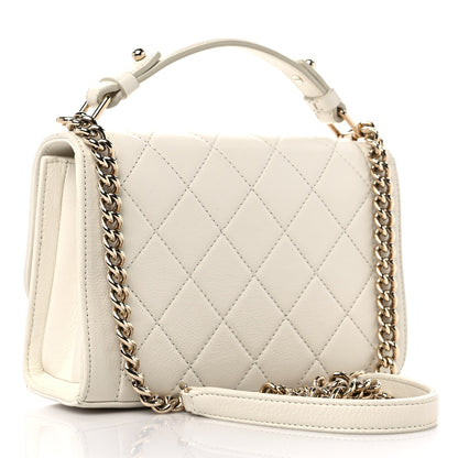 Chanel Grained Calfskin Quilted Small Label Click Flap Bag White 3 of 9