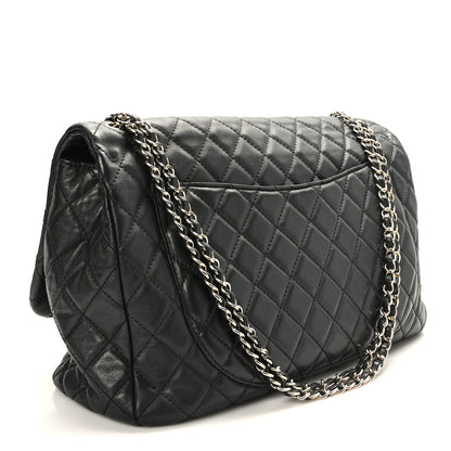 Chanel Calfskin Quilted Small XXL Travel Flap Bag Black 3 of 9