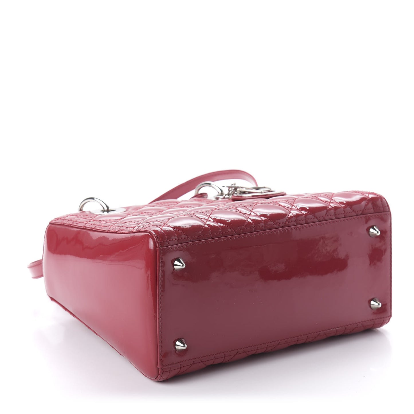 Patent Cannage Medium Lady Dior Red