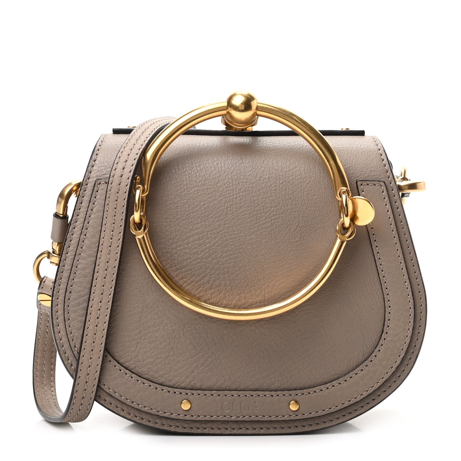 Chloe Calfskin Suede Small Nile Bracelet Bag Motty Grey 1 of 9